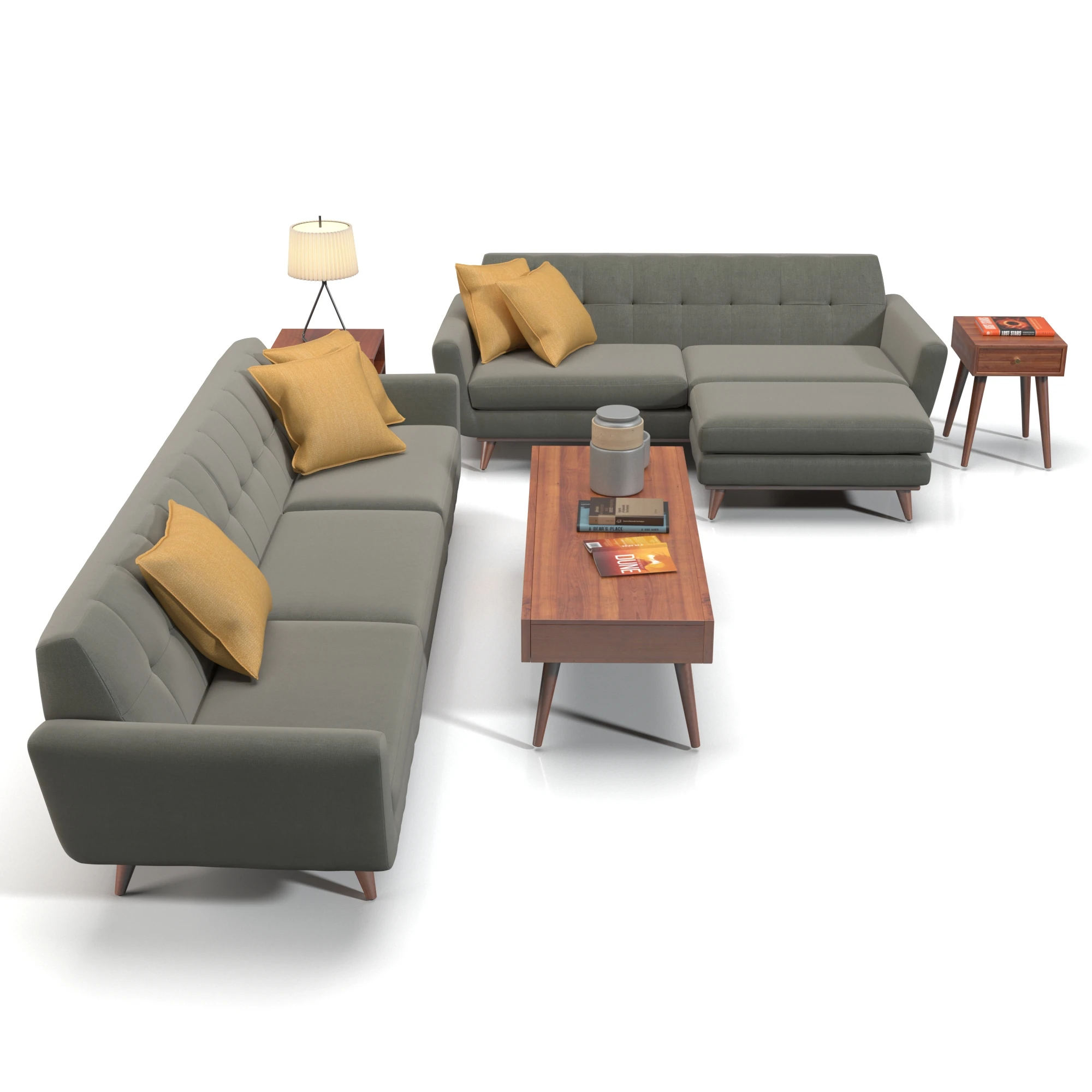 Joybird Hughes Sofa Set 3D Model_03